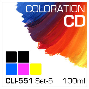 Coloration CD 5-Flaschen-Set CLI-551 / PGI-550 100ml