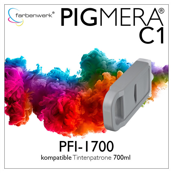 Wiederaufbereitete Tintenpatrone 700ml Pigmera C1 für PFI-1700