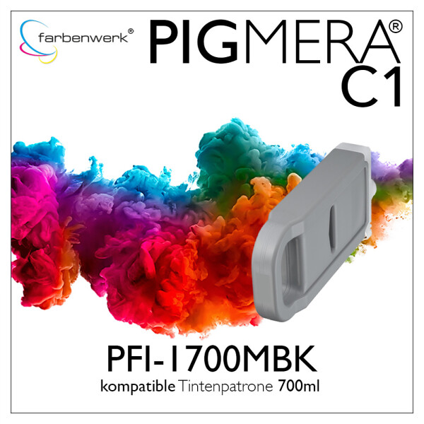 Compatible Ink Cartridge 700ml Pigmera C1 PFI-1700MBK Matte-Black
