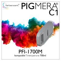 Wiederaufbereitete Tintenpatrone 700ml Pigmera C1 PFI-1700M Magenta