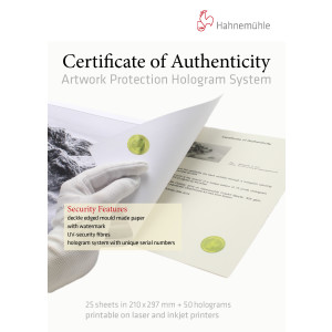 Hahnemühle Certificate of Authenticity 25 Blatt A4...