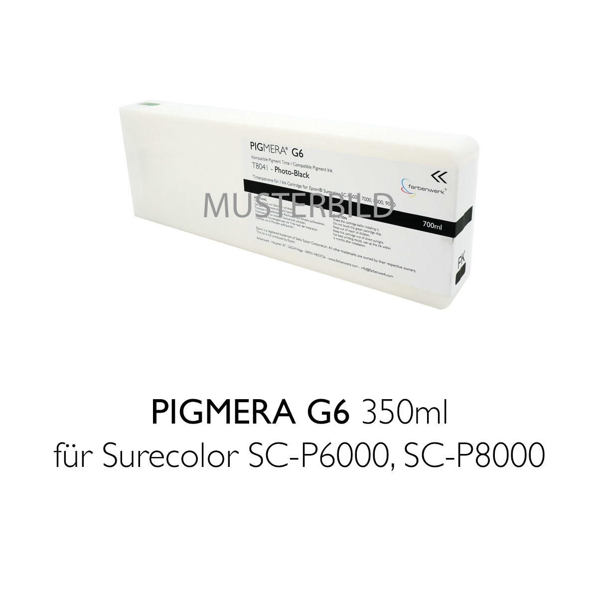 Kompatible Tintenpatrone Pigmera G6 350ml T8241-T8249