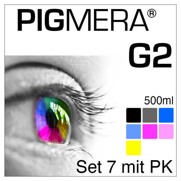 farbenwerk Pigmera G2 7-Bottle-Set with Photo-Black 500ml
