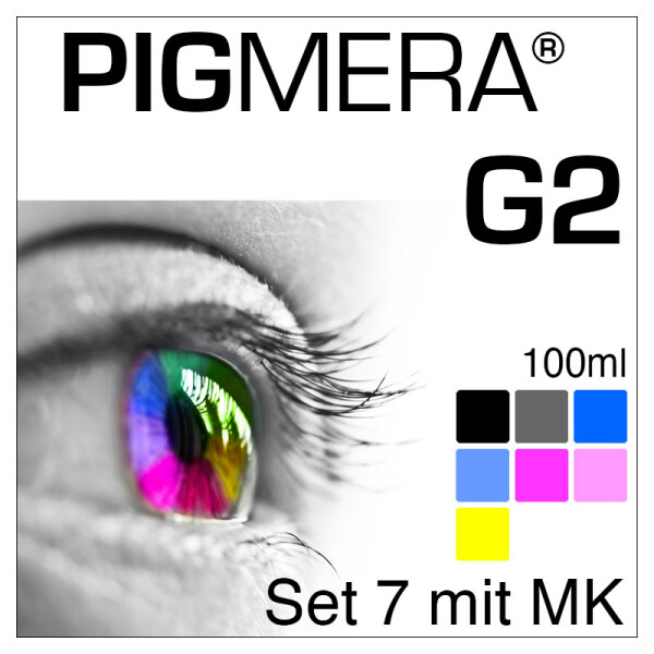 farbenwerk Pigmera G2 7-Flaschen-Set mit Matte-Black 100ml