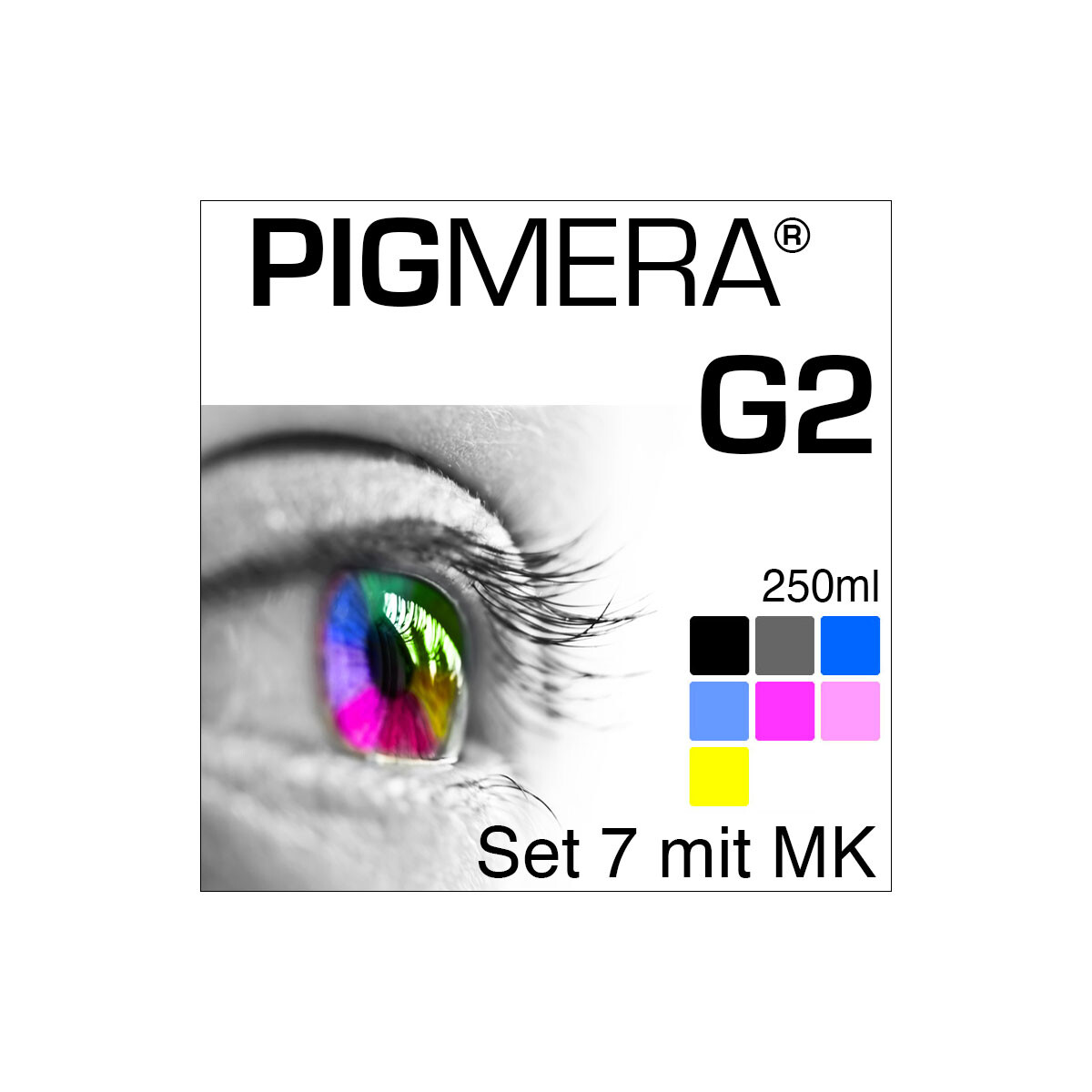 farbenwerk Pigmera G2 7-Bottle-Set with Matte-Black 250ml