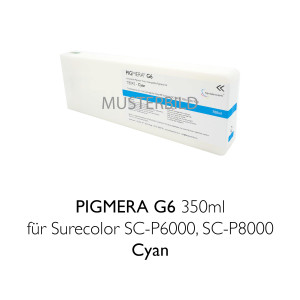 Kompatible Tintenpatrone Pigmera G6 350ml T8242 Cyan