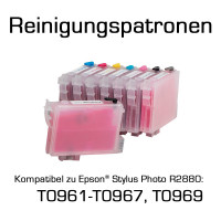 Reinigungspatronen für Epson Photo R2880 T0961-T0967, T0969 (8 Patronen)