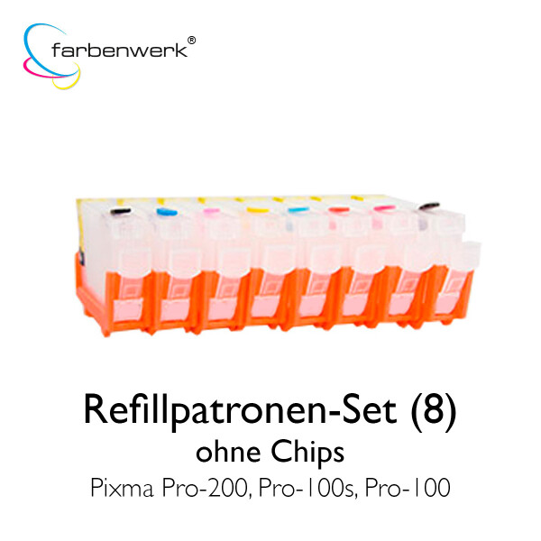 Refillpatronen-Set Pixma Pro-200, Pro-100s, Pro-100 (ohne Chip)