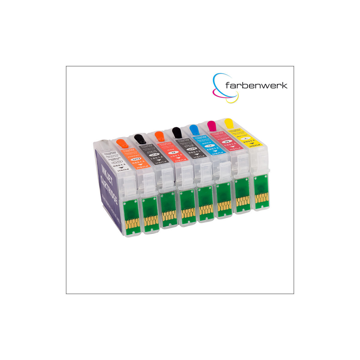Refillable Cartridge Set with Autoreset Chip T3240-T3249...