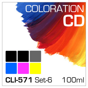 Coloration CD 100ml CLI-571/PGI-570 6-Flaschen Set