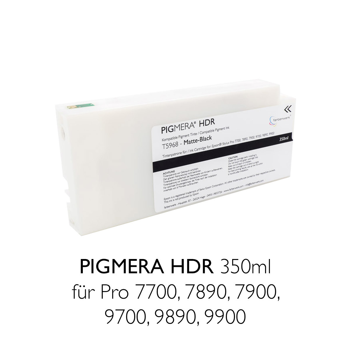 Kompatible Tintenpatrone Pigmera HDR 350ml T5961-T5969