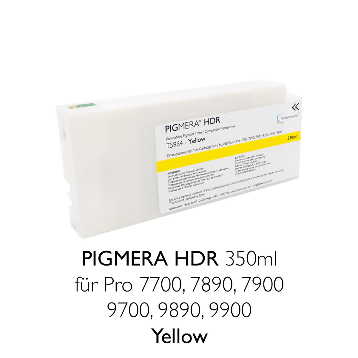 Compatible ink cartridge Pigmera HDR 350ml T5964 Yellow